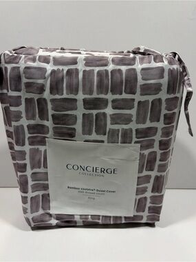King Duvet Cover in Grey Brushstroke Pattern